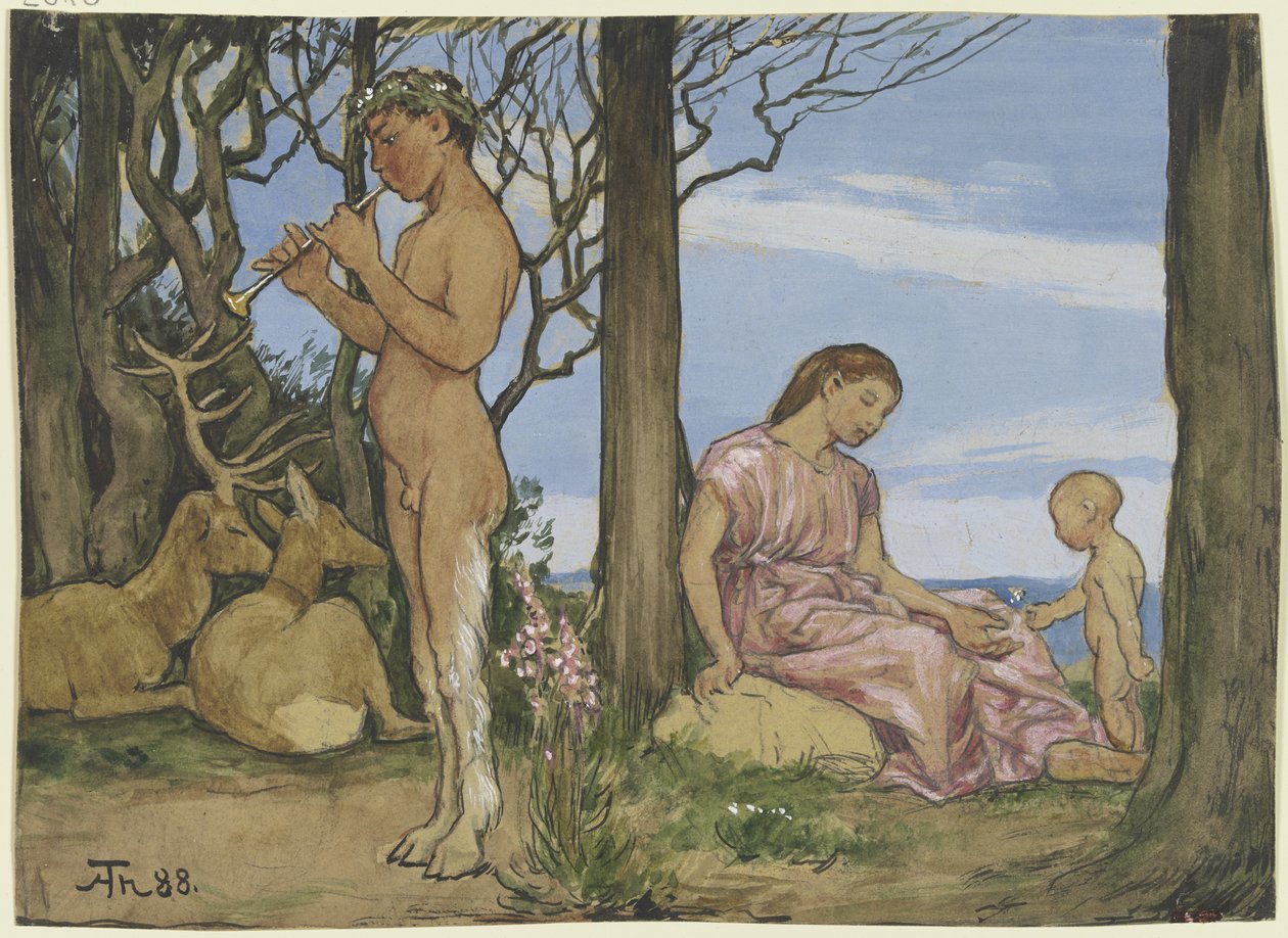 Faun und Nymphe von Hans Thoma