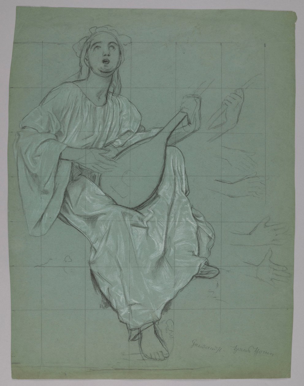Lutnistka (recto i verso) von Hans Thoma