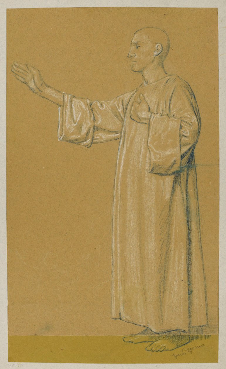 Mann in langer Tunika von Hans Thoma