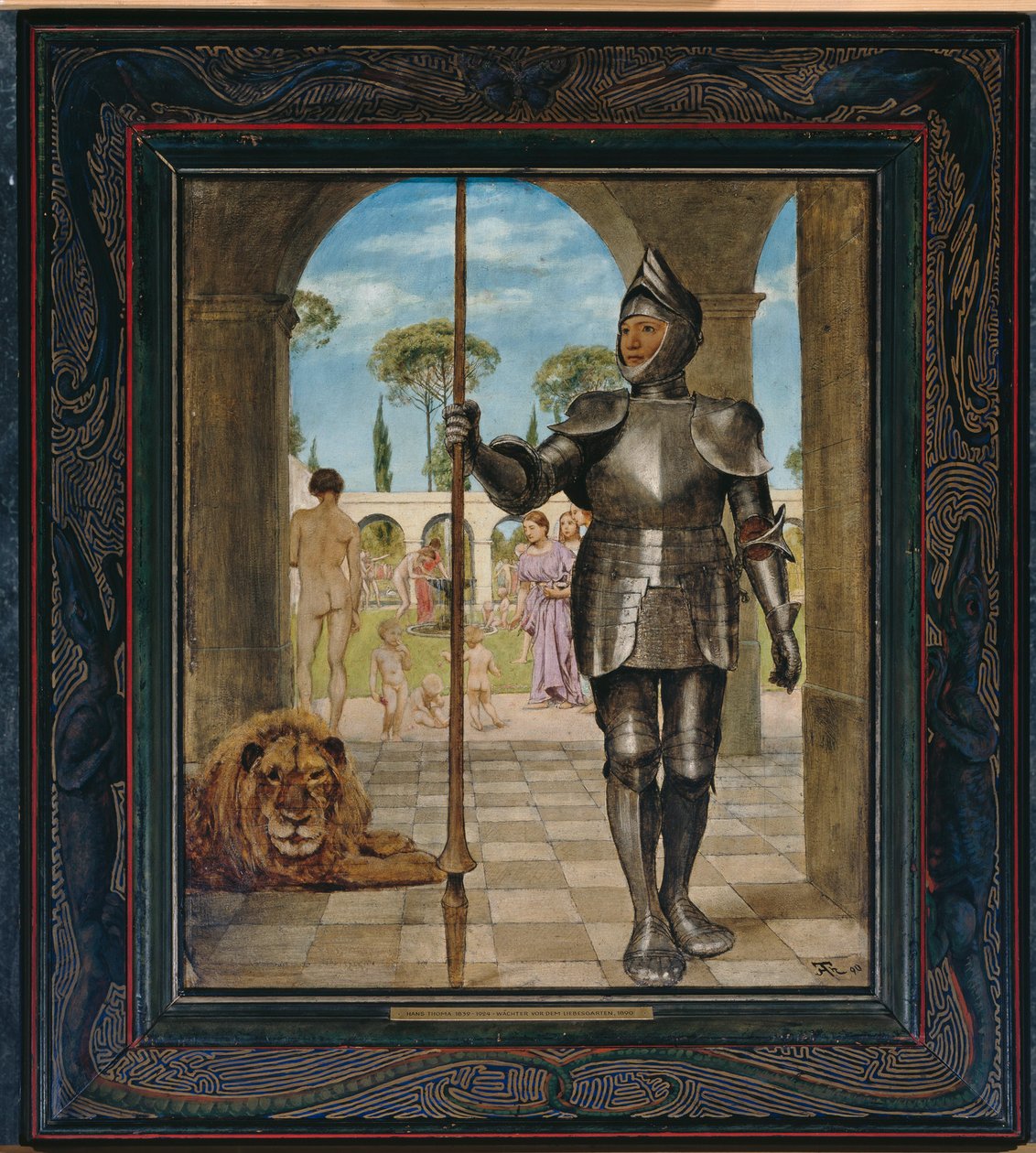 Wächter vor dem Liebesgarten von Hans Thoma