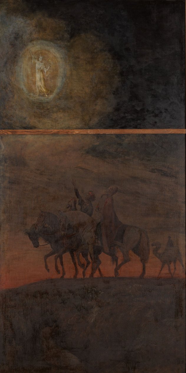 Weihnachtstriptychon: Zug der Heiligen Drei Könige von Hans Thoma