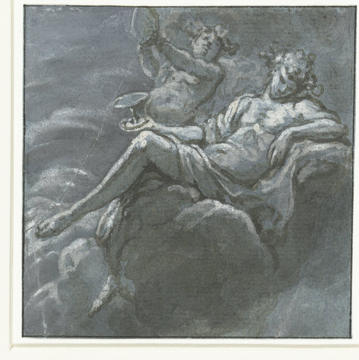 Bacchus mit einer Trinkschale und einem Silen von Hans Ulrich Franck