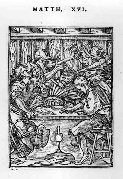 Die Spieler, aus der Serie Totentanz, graviert von Hans Lutzelburger von Hans after Holbein the Younger