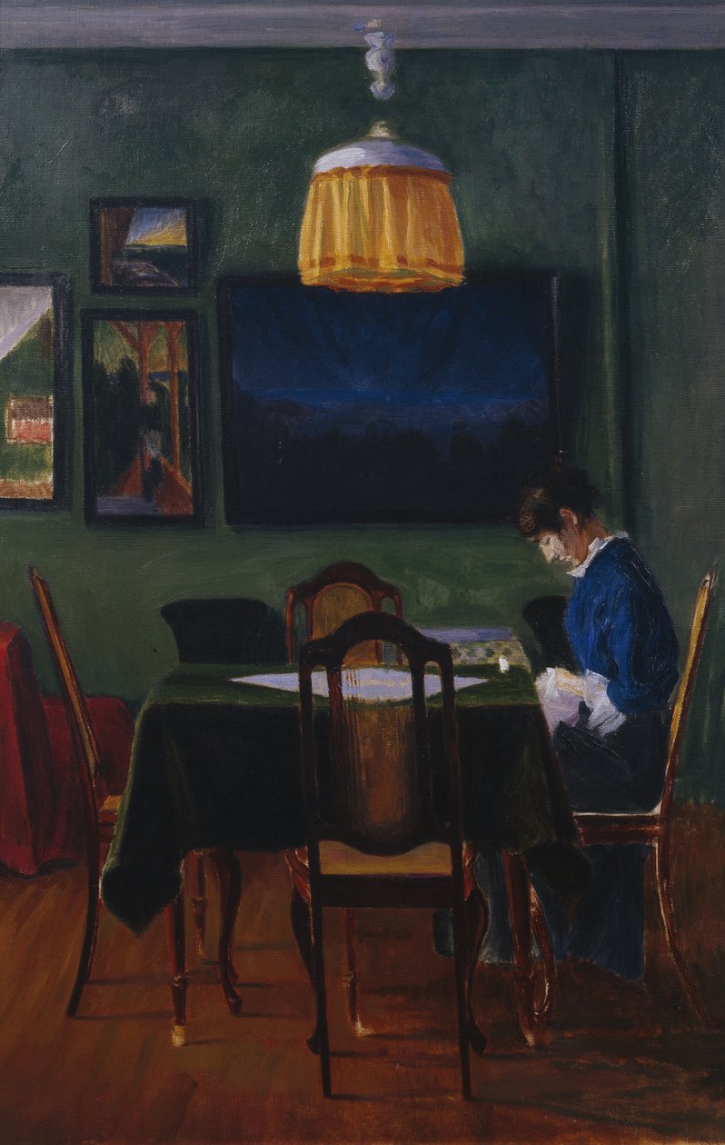 Bei Lampenlicht von Harald Oscar Sohlberg