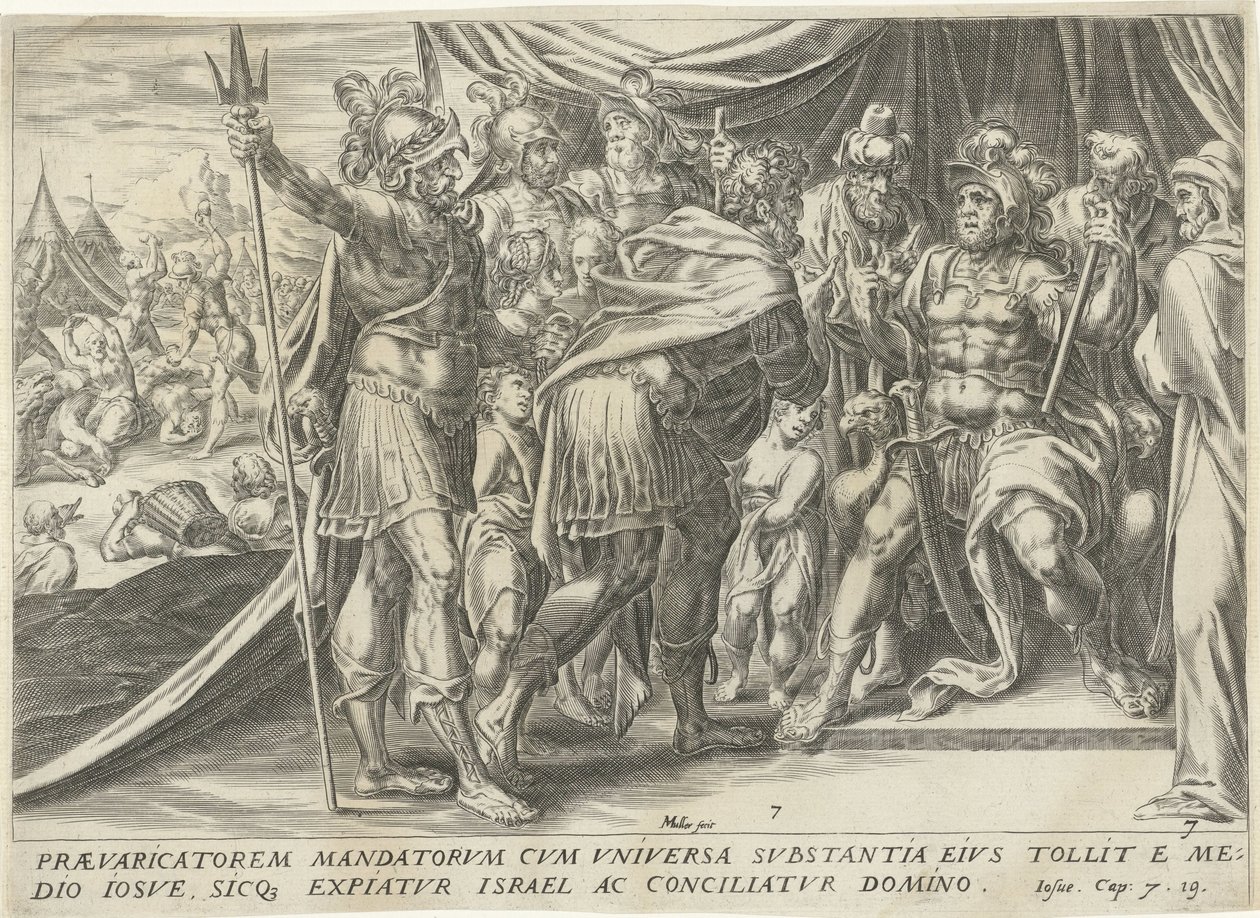 Achan vor Josua von Harmen Jansz Muller