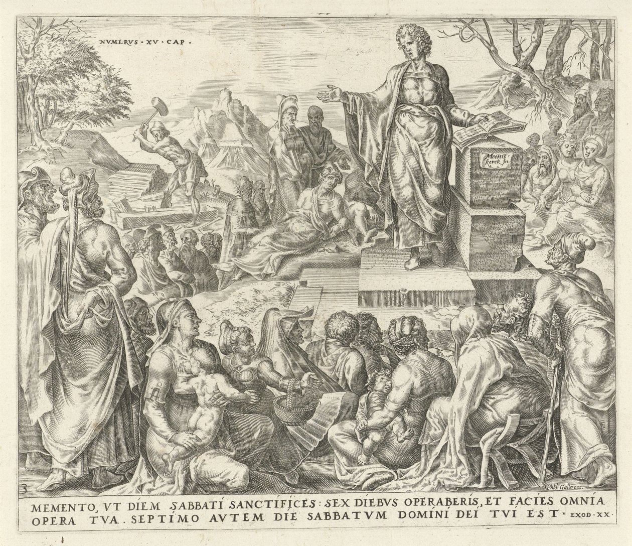 Mann sammelt Holz am Sabbat Die zehn Gebote (Serientitel) von Harmen Jansz Muller