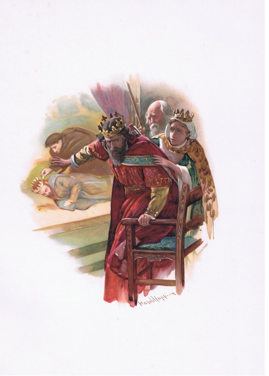 Königin Gertrude, Illustration aus Hamlet von Harold Copping