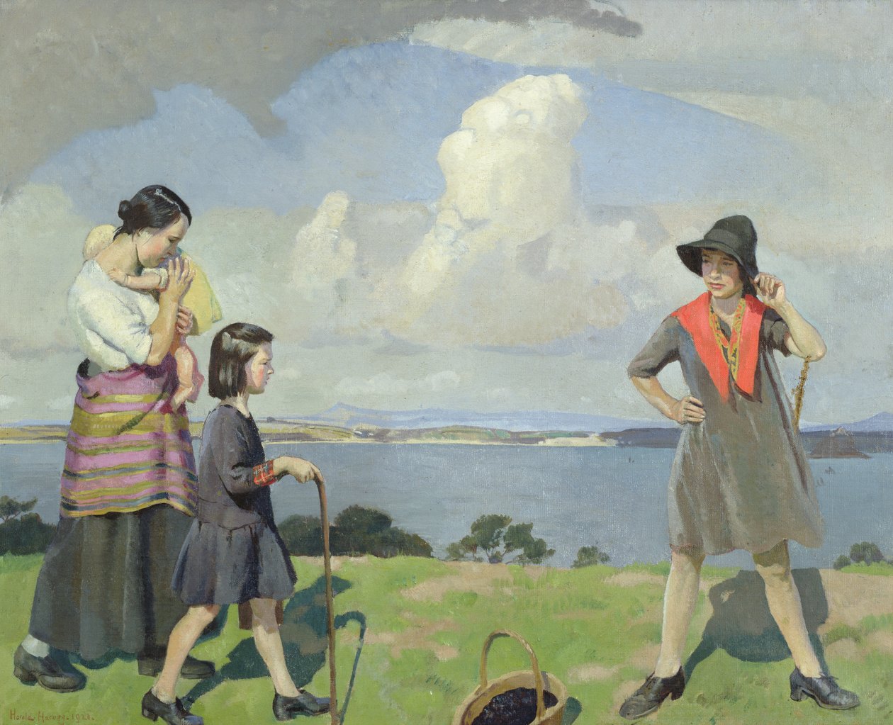 Ein Spaziergang am Meer, die Brombeersammler von Harold Harvey