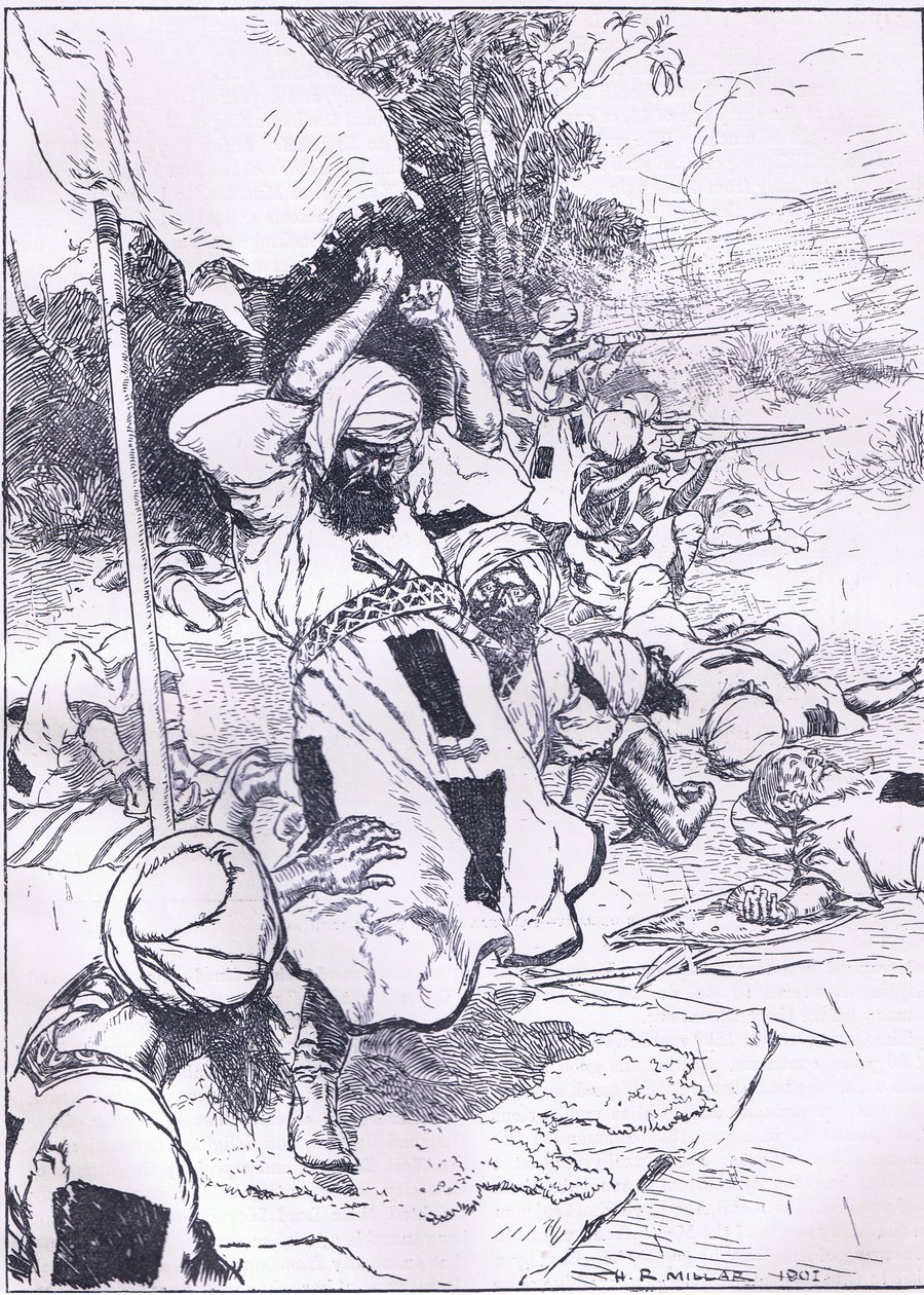 Der Tod des Khalifa, Illustration aus Cassells Geschichte Englands, 1900er Jahre von Harold Robert Millar