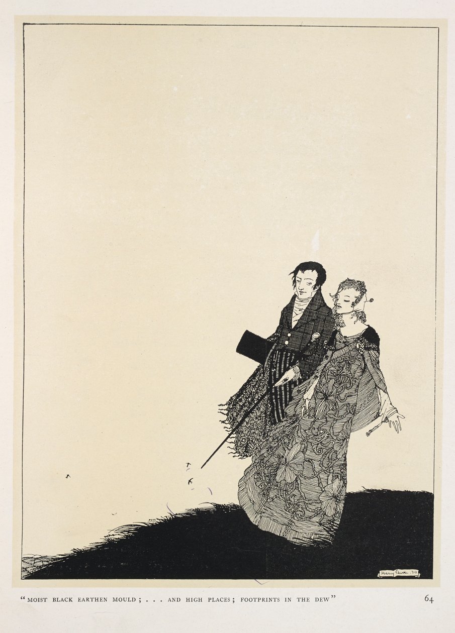 Der große Liebhaber. "Feuchte schwarze Erde;... und hohe Orte; Fußspuren im Tau" von Harry Clarke