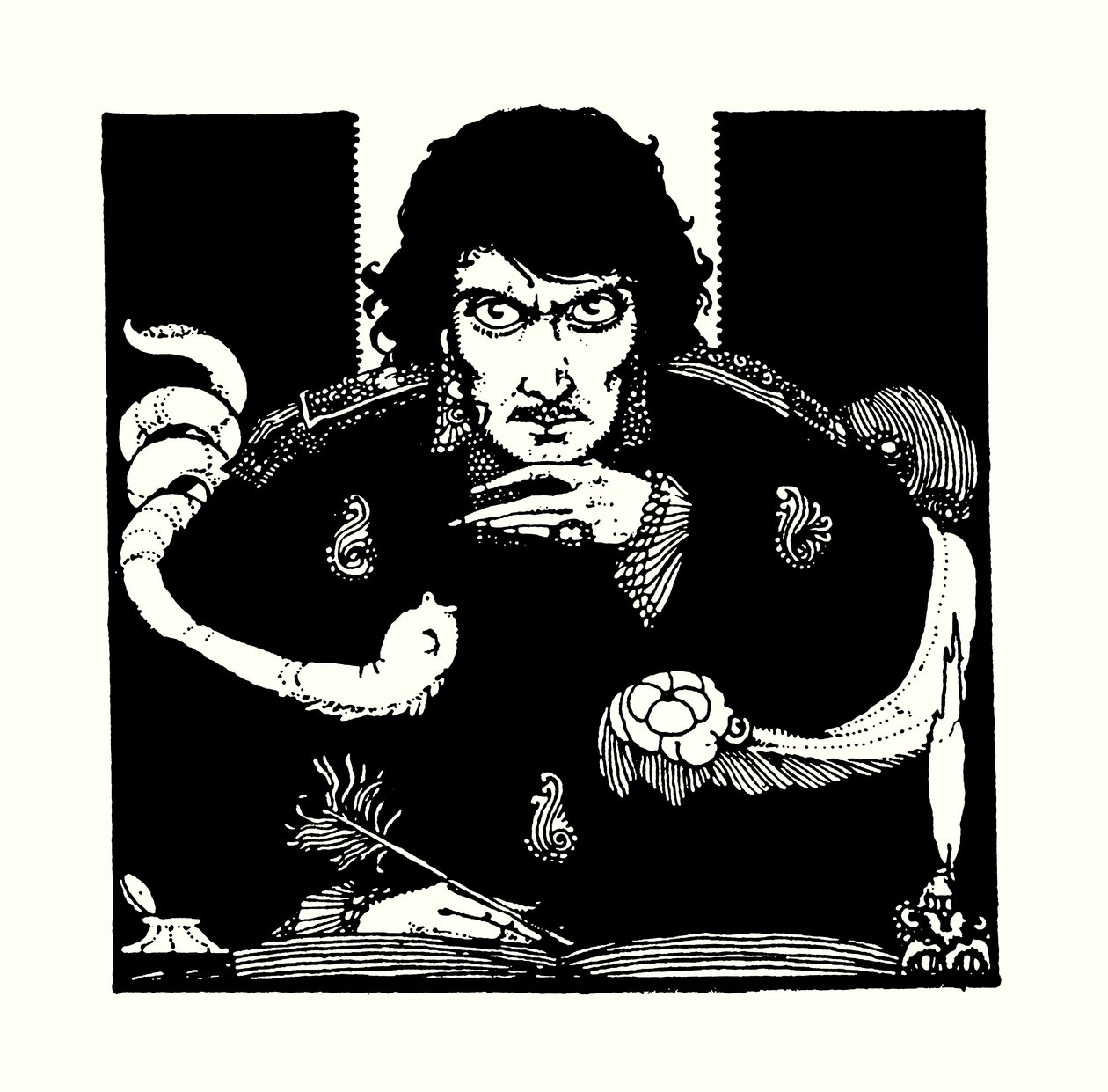 Titelblatt-Illustration für Geschichten von Geheimnis und Phantasie von Edgar Allan Poe von Harry Clarke