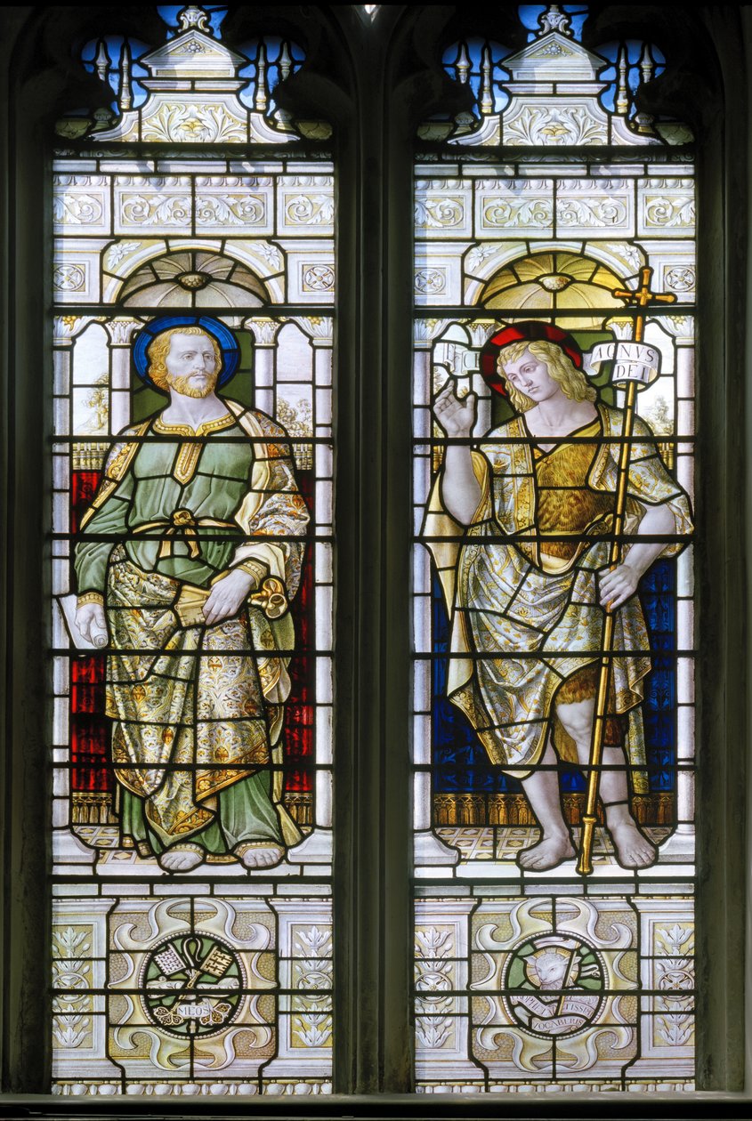 Oxford, Oriel College Chapel, St. Peter & Johannes der Täufer, 1885 von Harry Ellis Wooldridge