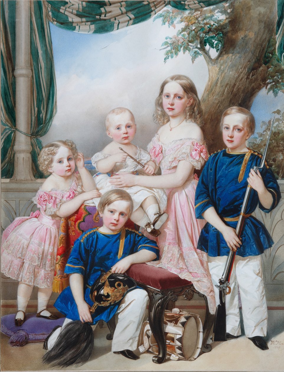 Kinder von Herzog Peter von Oldenburg 1812-1881: Alexandra, Katharine, Nikolaus, Alexander und Georg von Hau