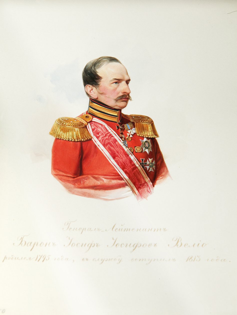 Porträt von Baron Iosif Iosifovich von Velio 1795-1867 aus dem Album der Kaiserlichen Leibgarde, 1846-1849 von Hau