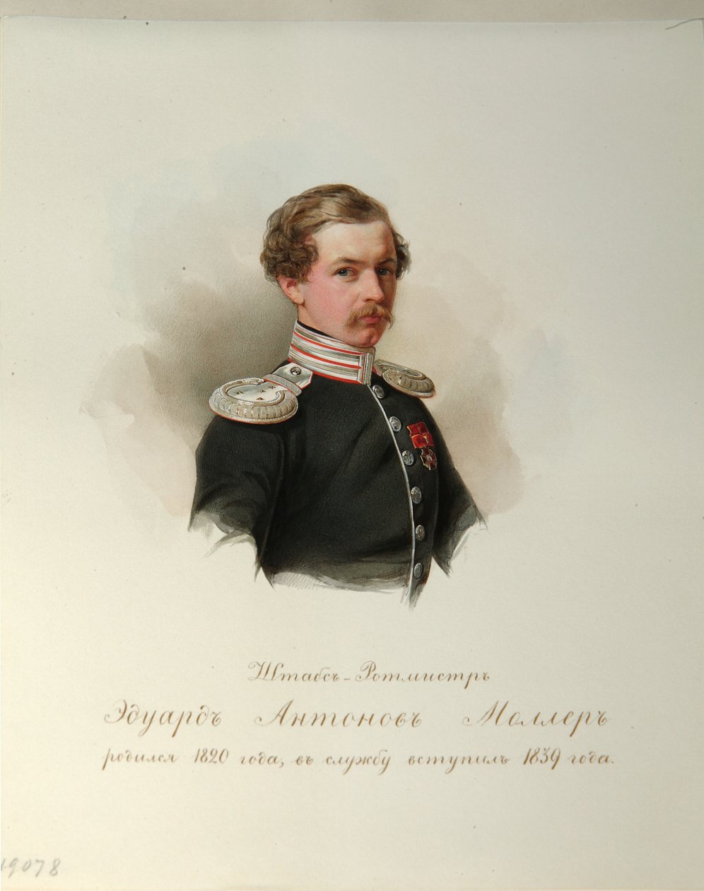 Porträt von Eduard Antonovich Moller 1820-1879 aus dem Album der Kaiserlichen Leibgarde von Hau