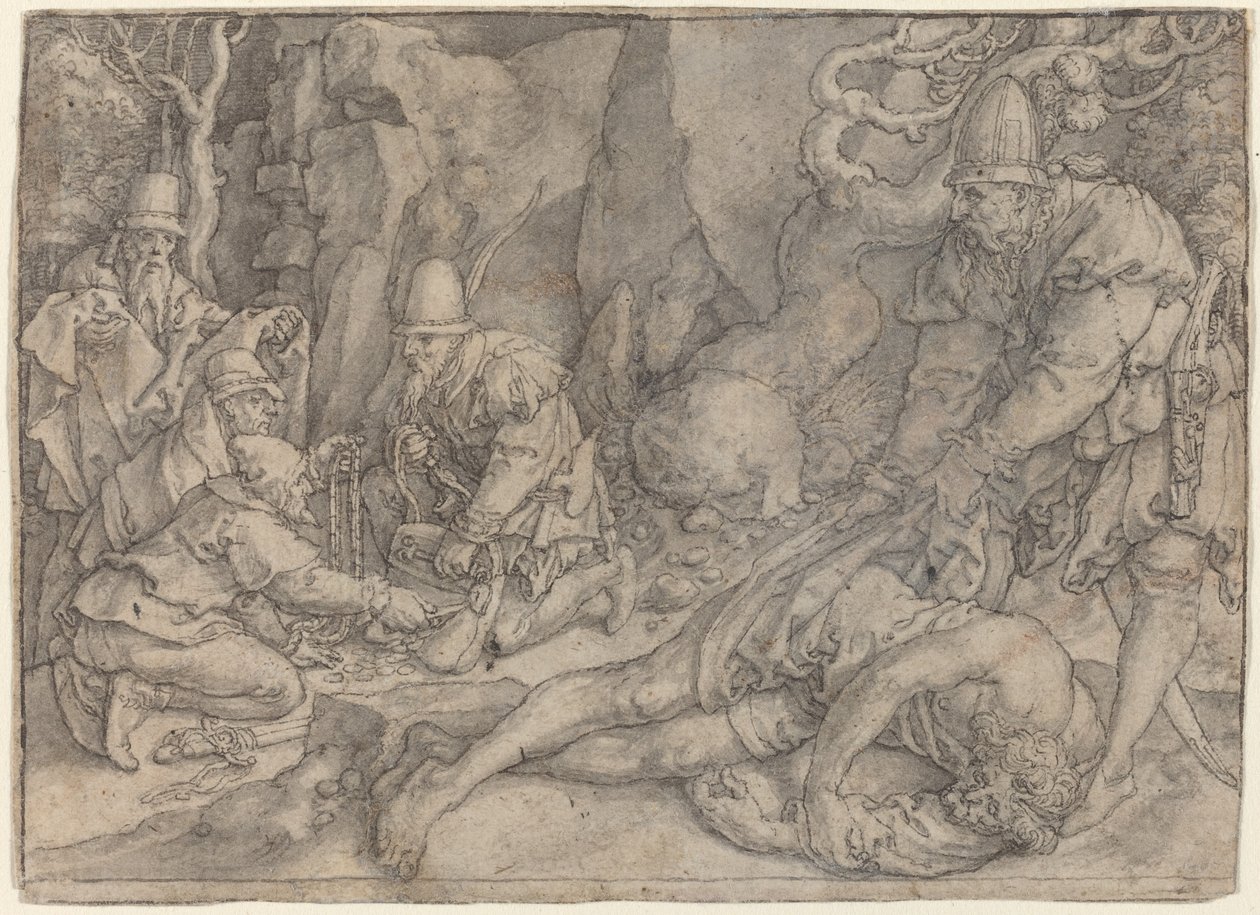 Ein Mann von Dieben überwältigt, ca. 1554 von Heinrich Aldegrever