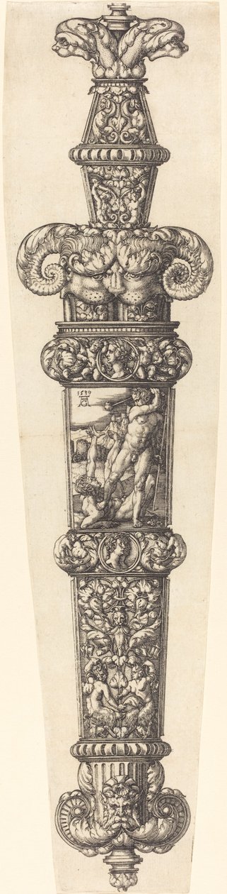 Entwurf für eine Dolchscheide mit Kain und Abel von Heinrich Aldegrever