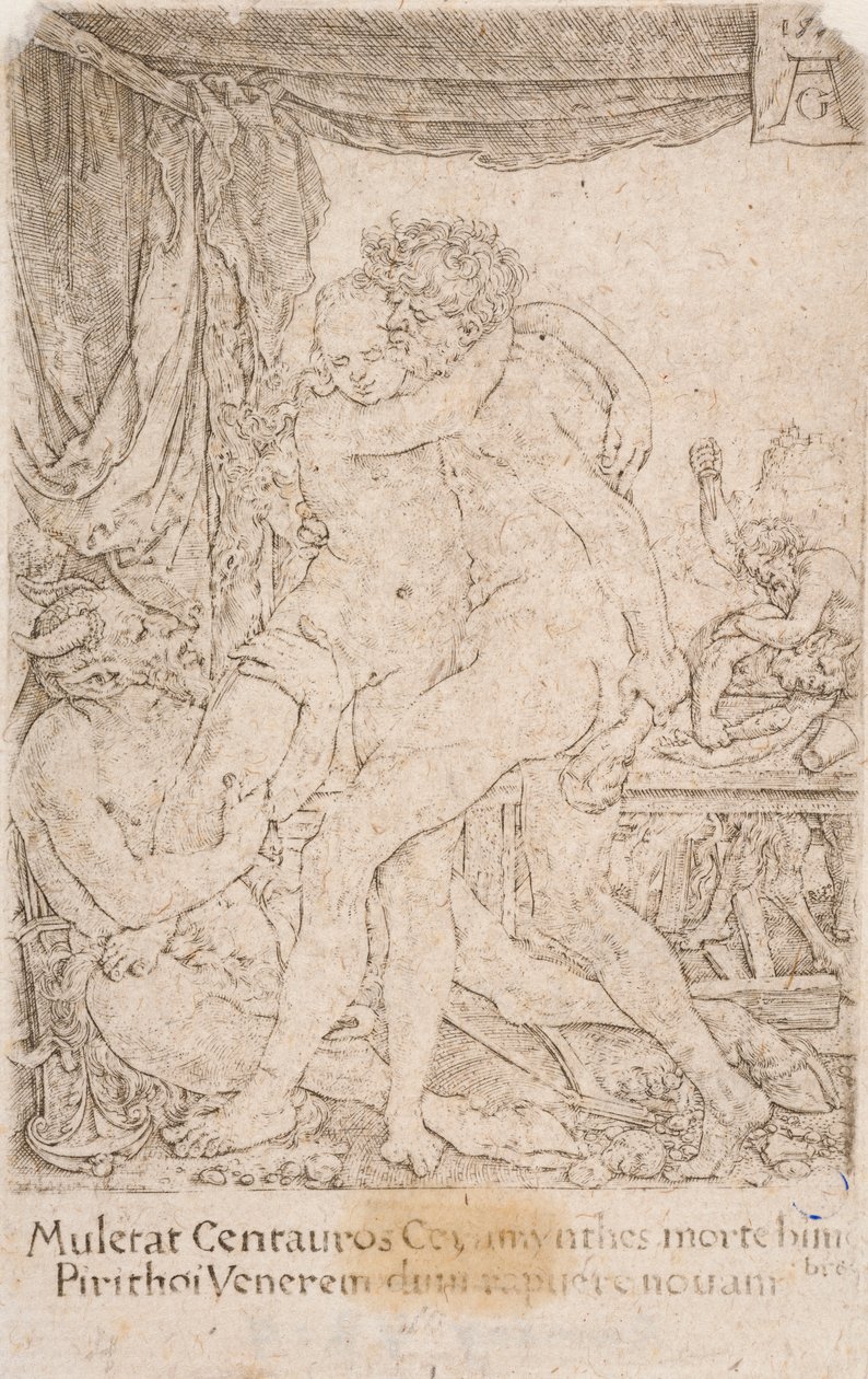 Herkules und Hippodameia, aus der Serie: Die Arbeiten des Herkules (10) von Heinrich Aldegrever