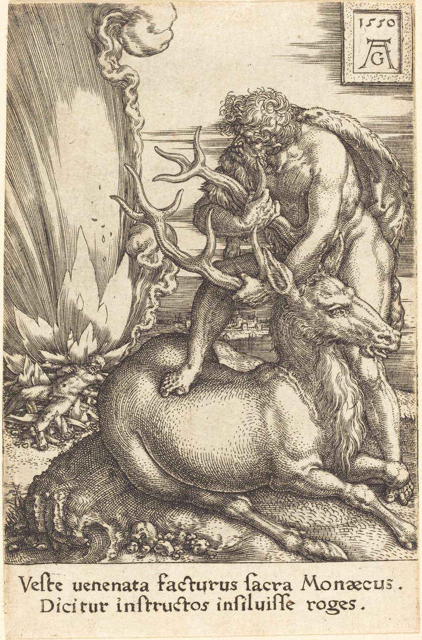 Herkules und die Hindin, 1550 von Heinrich Aldegrever