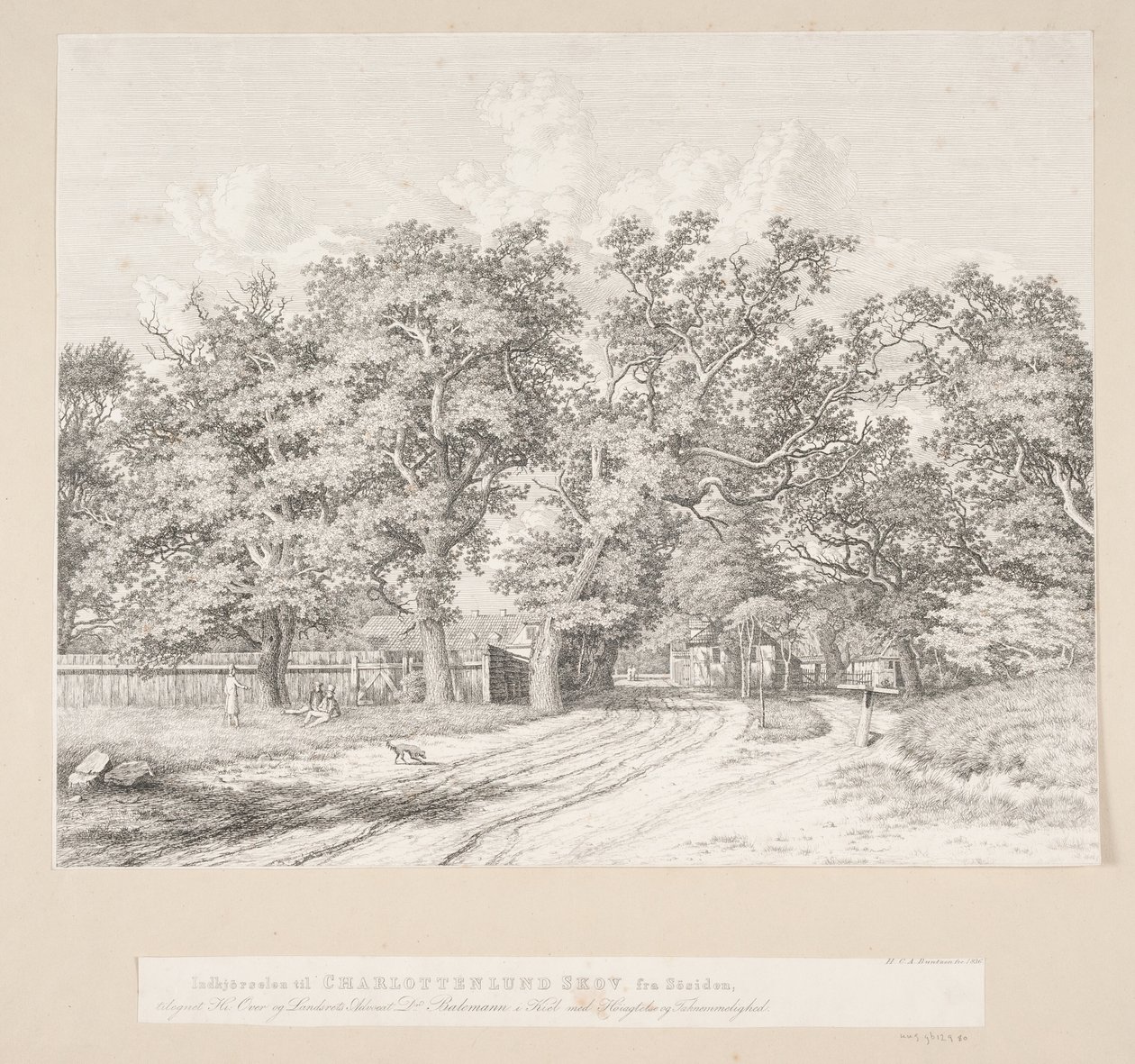 Einfahrt zum Charlottenlund-Wald von der Seeseite von Heinrich Buntzen