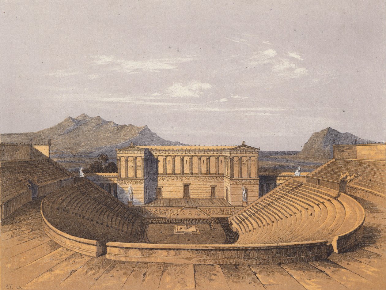 Antikes griechisches Theater, Segesta, Sizilien von Heinrich Strack