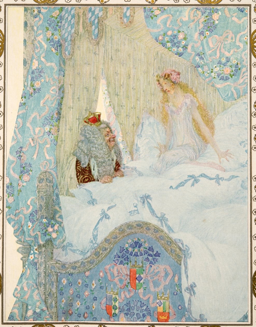 Die Prinzessin auf der Erbse, aus Märchen von Hans Christian Andersen, veröffentlicht 1911 von Heinrich and Urban Lefler