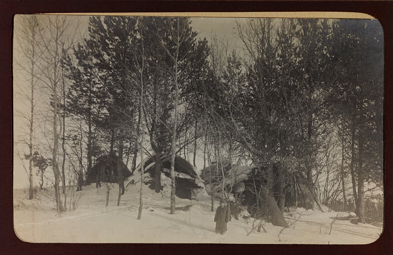 Erster Weltkrieg: die Ukraine in den Jahren 1914-1916 während der Invasion der deutschen Armee. Landschaft mit Schnee von Heldenfriedhof Dsessentniki (attr. to)
