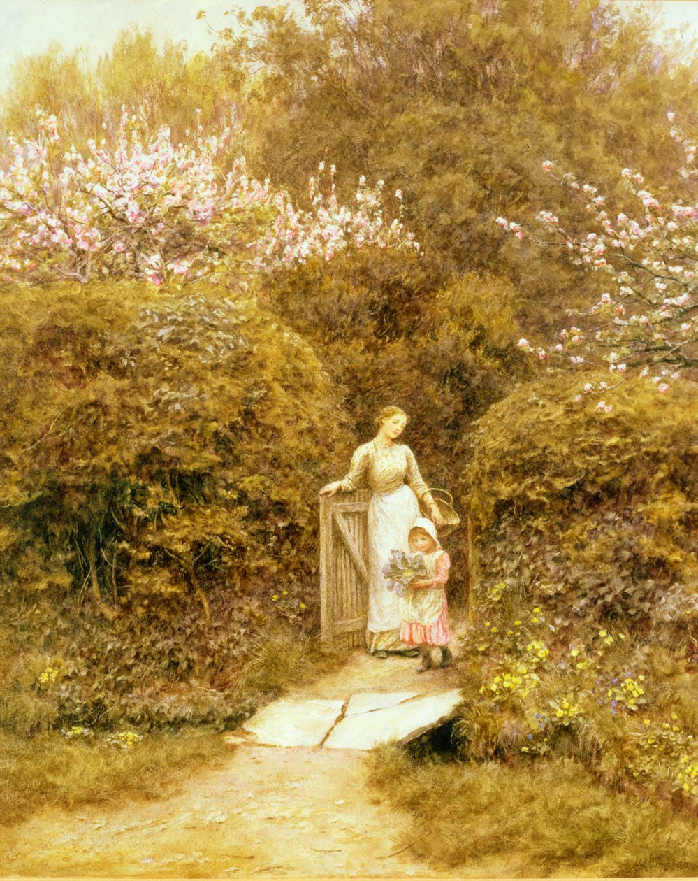 Am Tor des Häuschens von Helen Allingham