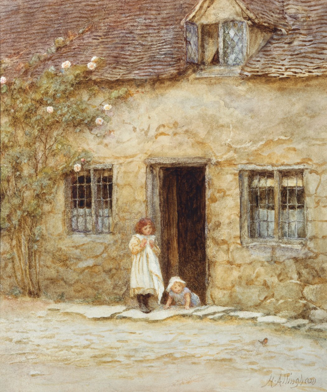An der Hüttentür von Helen Allingham