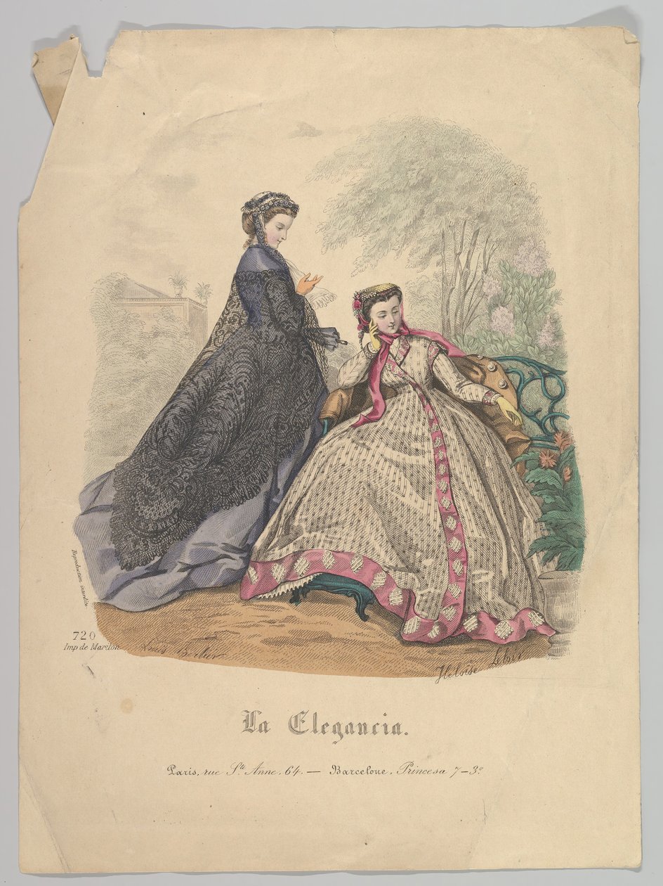 Zwei Frauen im Freien, Nr. 720, aus La Elegancia Barcelona von Heloise Leloir