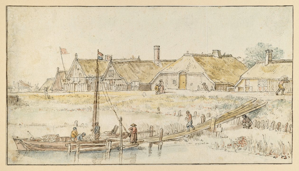 Dorfstraße am Kanalufer von Hendrick Avercamp