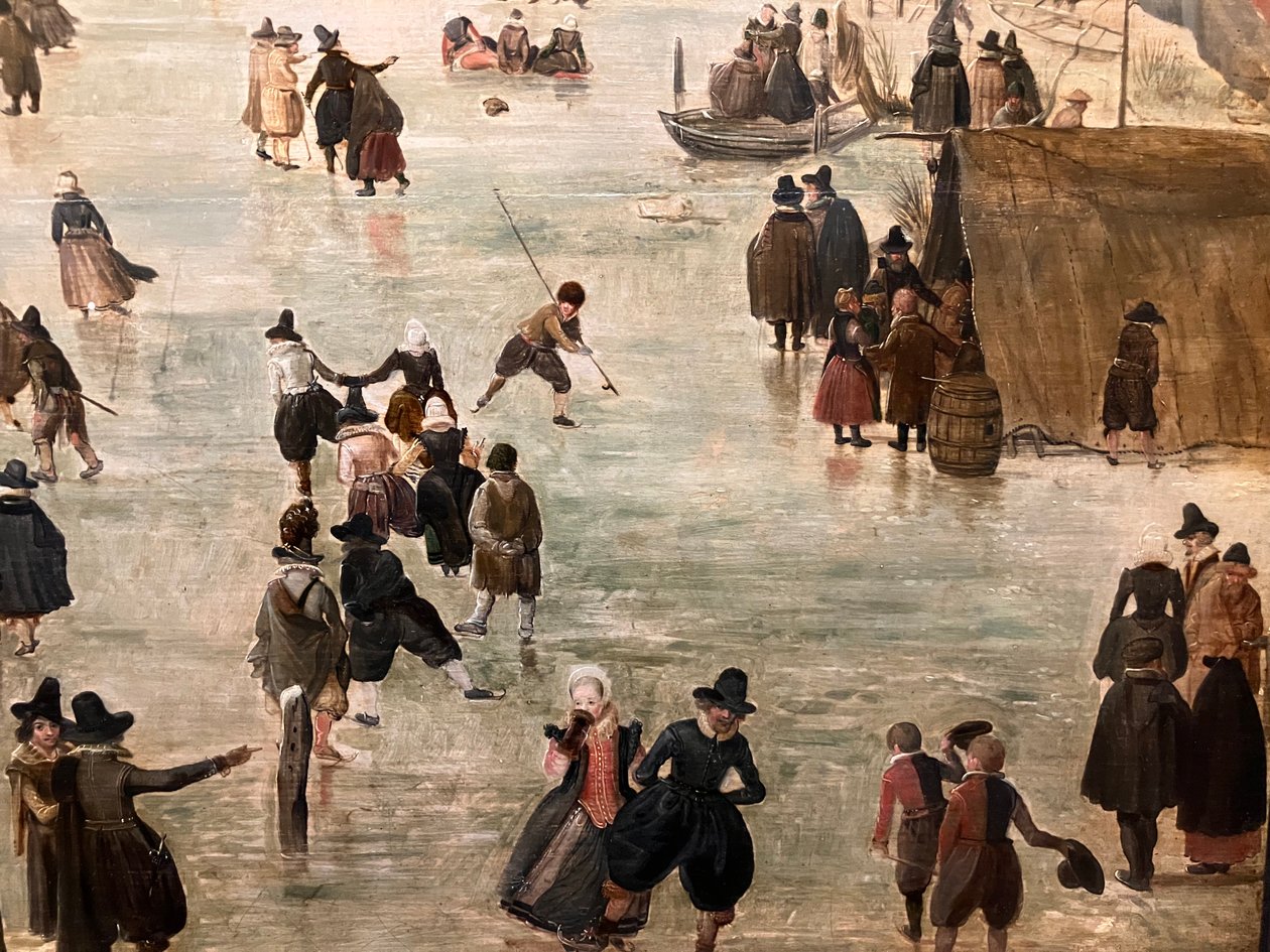 Winterlandschaft mit zahlreichen Schlittschuhläufern von Hendrick Avercamp