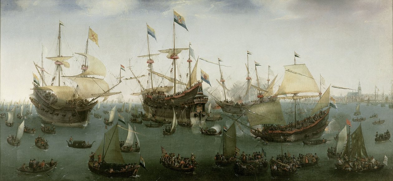 Die Rückkehr der zweiten Expedition nach Ostindien nach Amsterdam von Hendrick Cornelisz. Vroom