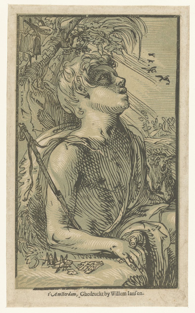 Johannes der Täufer in der Wildnis von Hendrick Goltzius (attributed to)