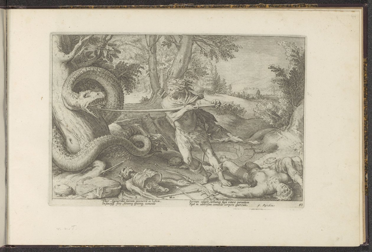 Cadmus doodt de draak von Hendrick Goltzius (workshop of)