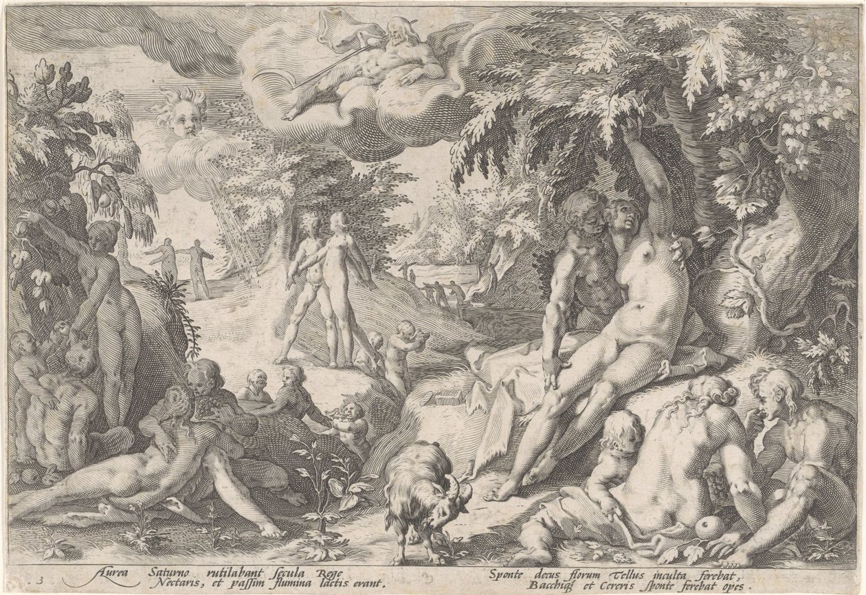 Das Goldene Zeitalter Metamorphosen von Ovid (Serientitel) von Hendrick Goltzius (workshop of)