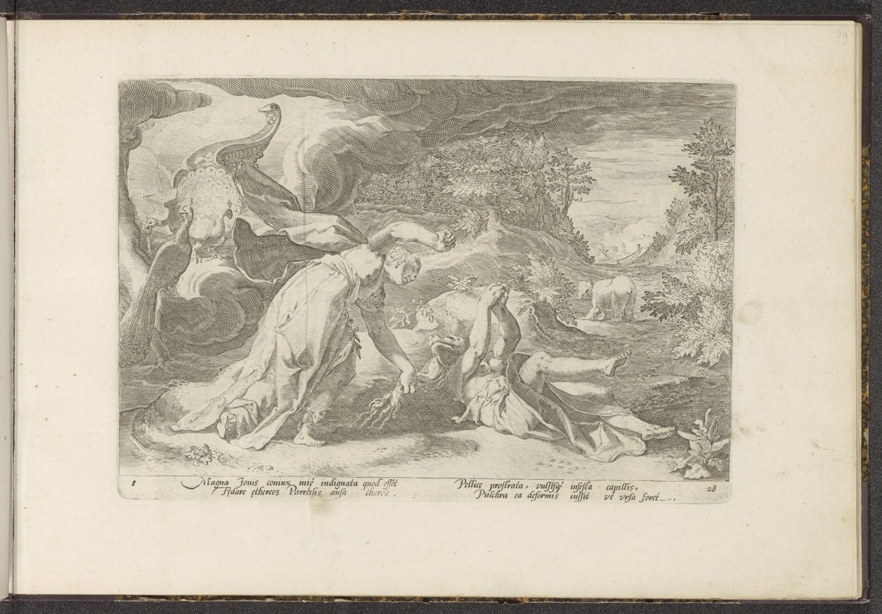Juno verwandelt Kallisto in einen Bären von Hendrick Goltzius (workshop of)