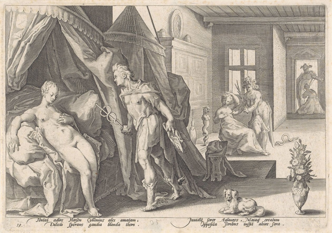 Merkur besucht Herse von Hendrick Goltzius (workshop of)
