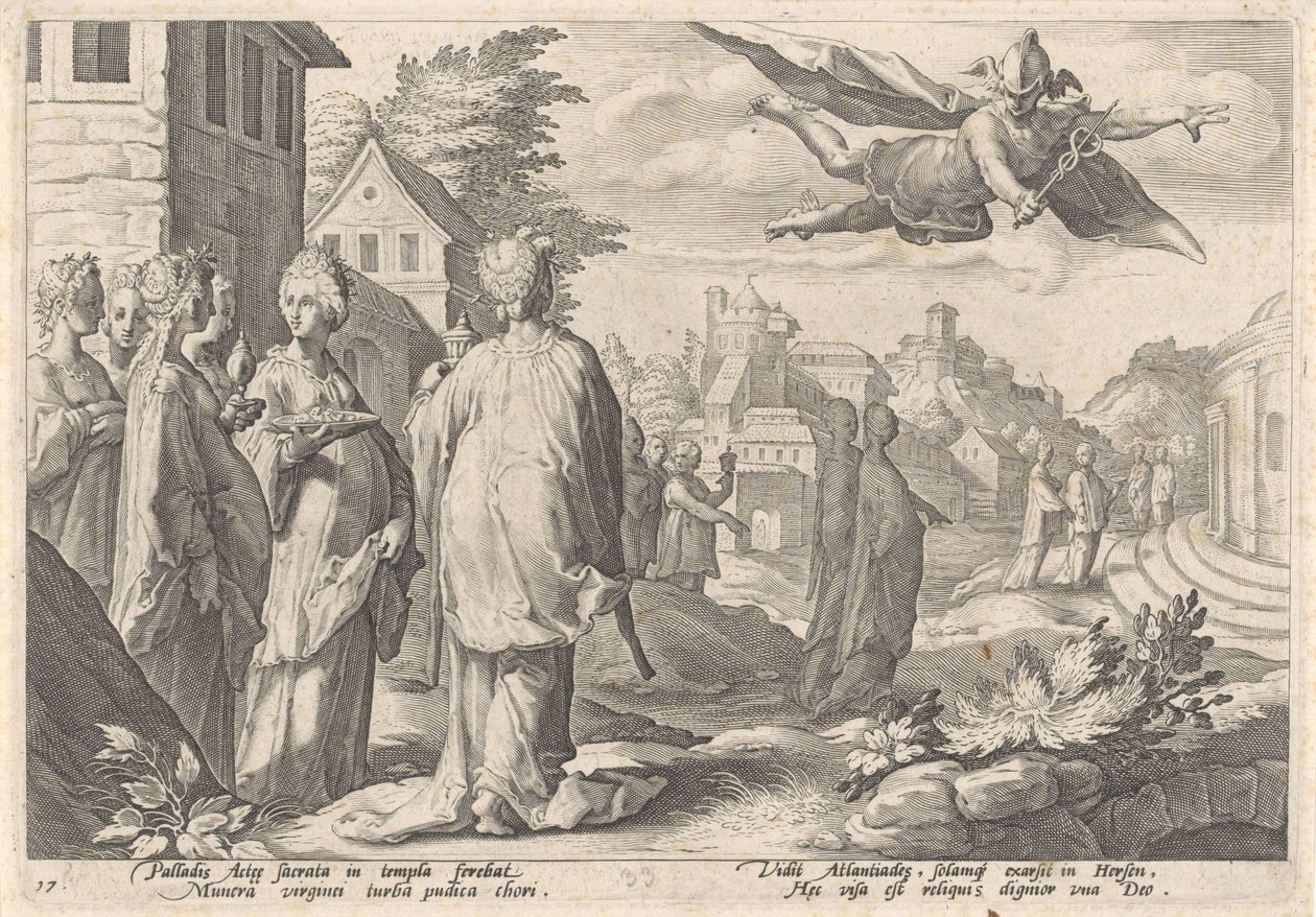 Merkur und Herse (Metamorphosen von Ovidius) von Hendrick Goltzius (workshop of)