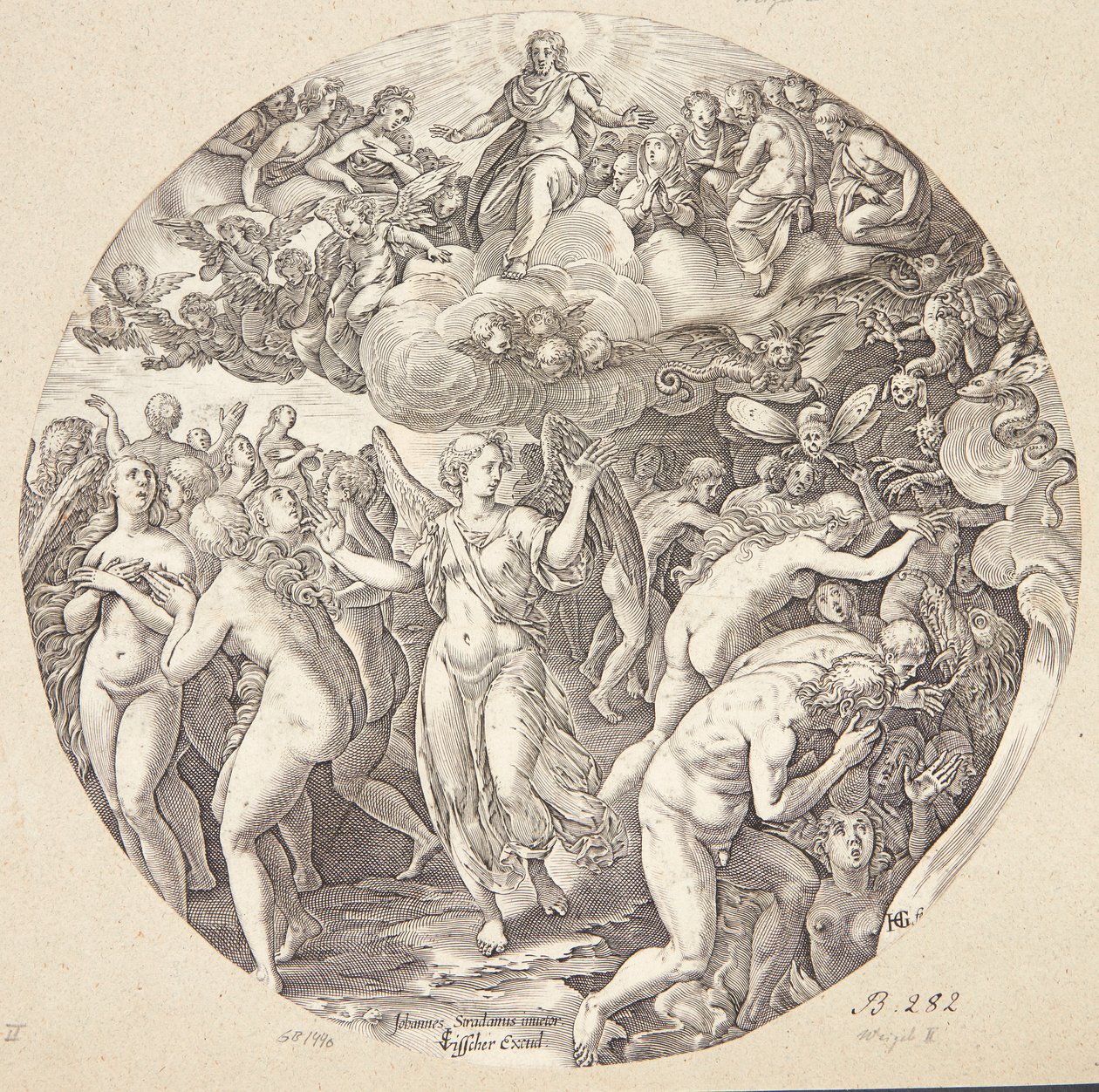 Die Trennung der Geretteten und der Verdammten von Hendrick Goltzius