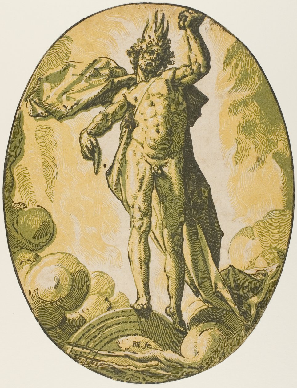 Äther, Platte sechs aus Demogorgon und die Götter von Hendrick Goltzius