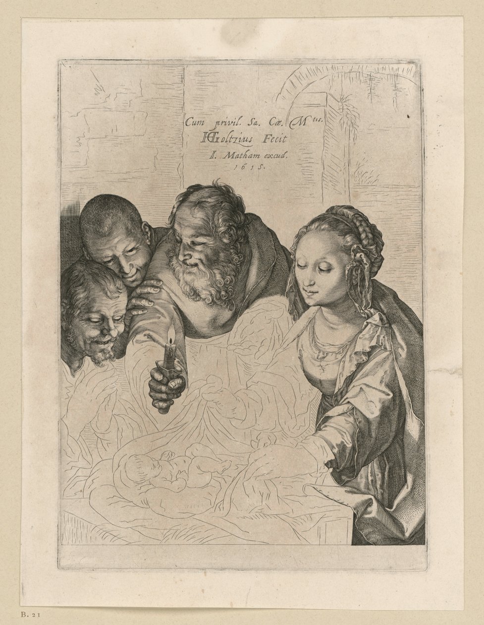 Anbetung der Hirten, 5. Zustand von Hendrick Goltzius