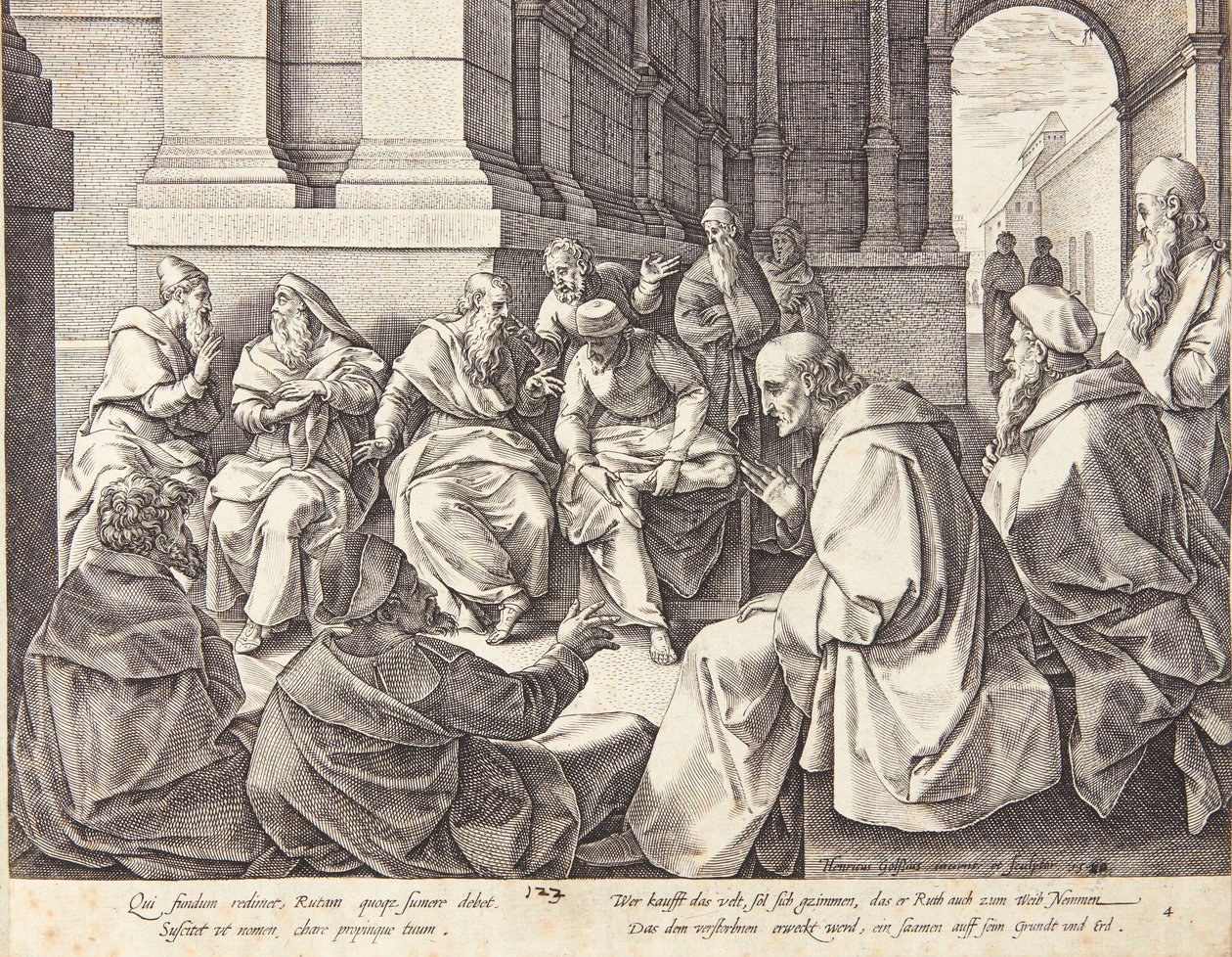 Boas und die zehn Ältesten von Hendrick Goltzius