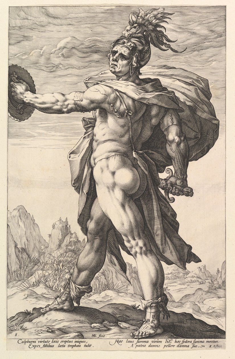 Calphurnius, aus „Die römischen Helden“ von Hendrick Goltzius