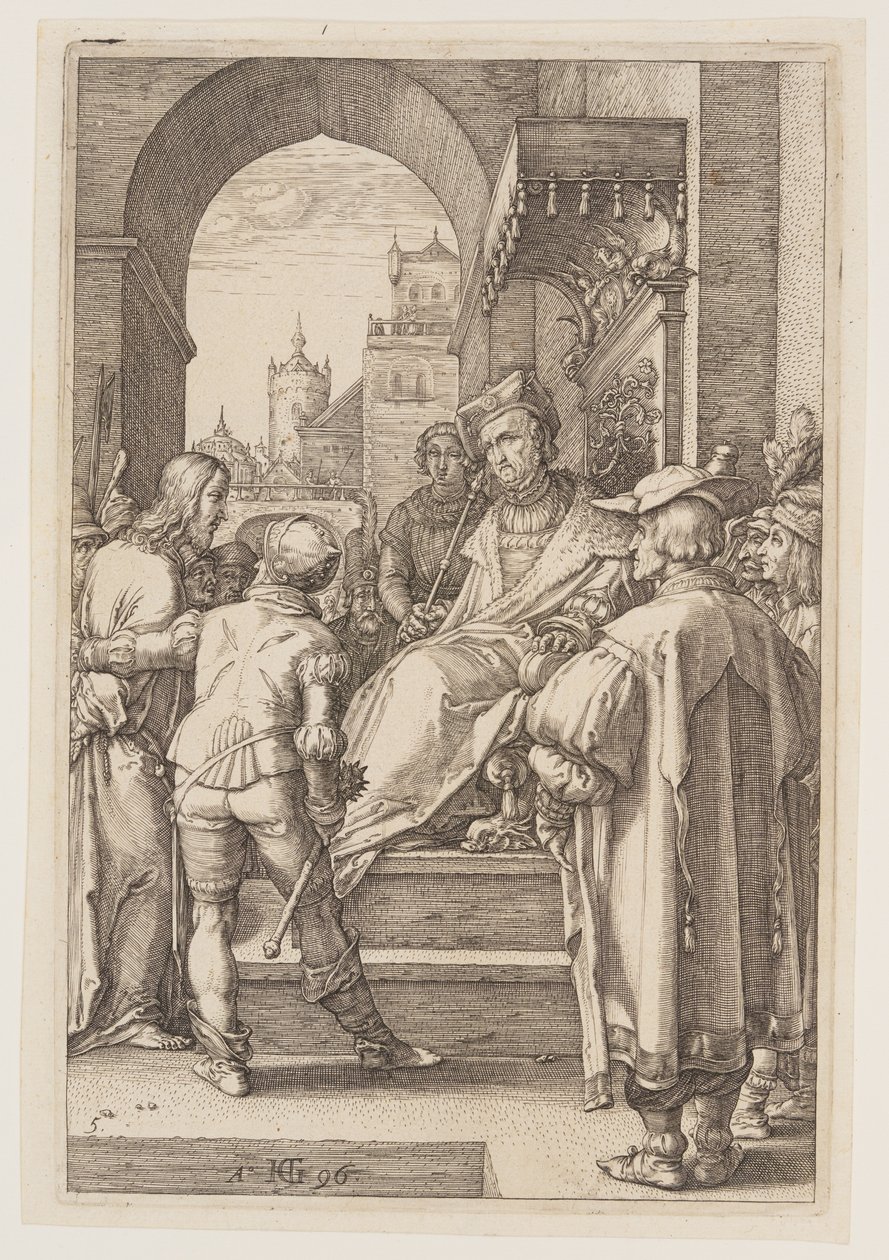 Christus vor Pilatus, aus Die Passion von Hendrick Goltzius
