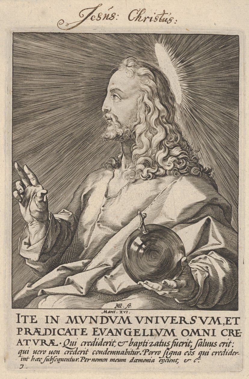 Christus, aus "Christus, die Apostel und St. Paulus mit dem Glaubensbekenntnis" von Hendrick Goltzius