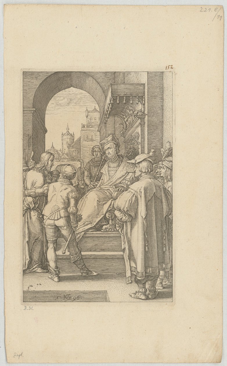 Christus vor Pilatus, Blatt 5 der Folge "Die Passion" von Hendrick Goltzius