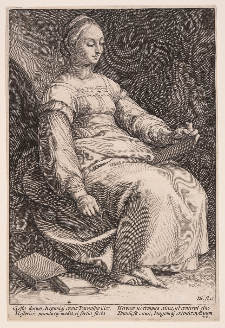 Clio, die Muse der Geschichte, aus Die Neun Musen von Hendrick Goltzius