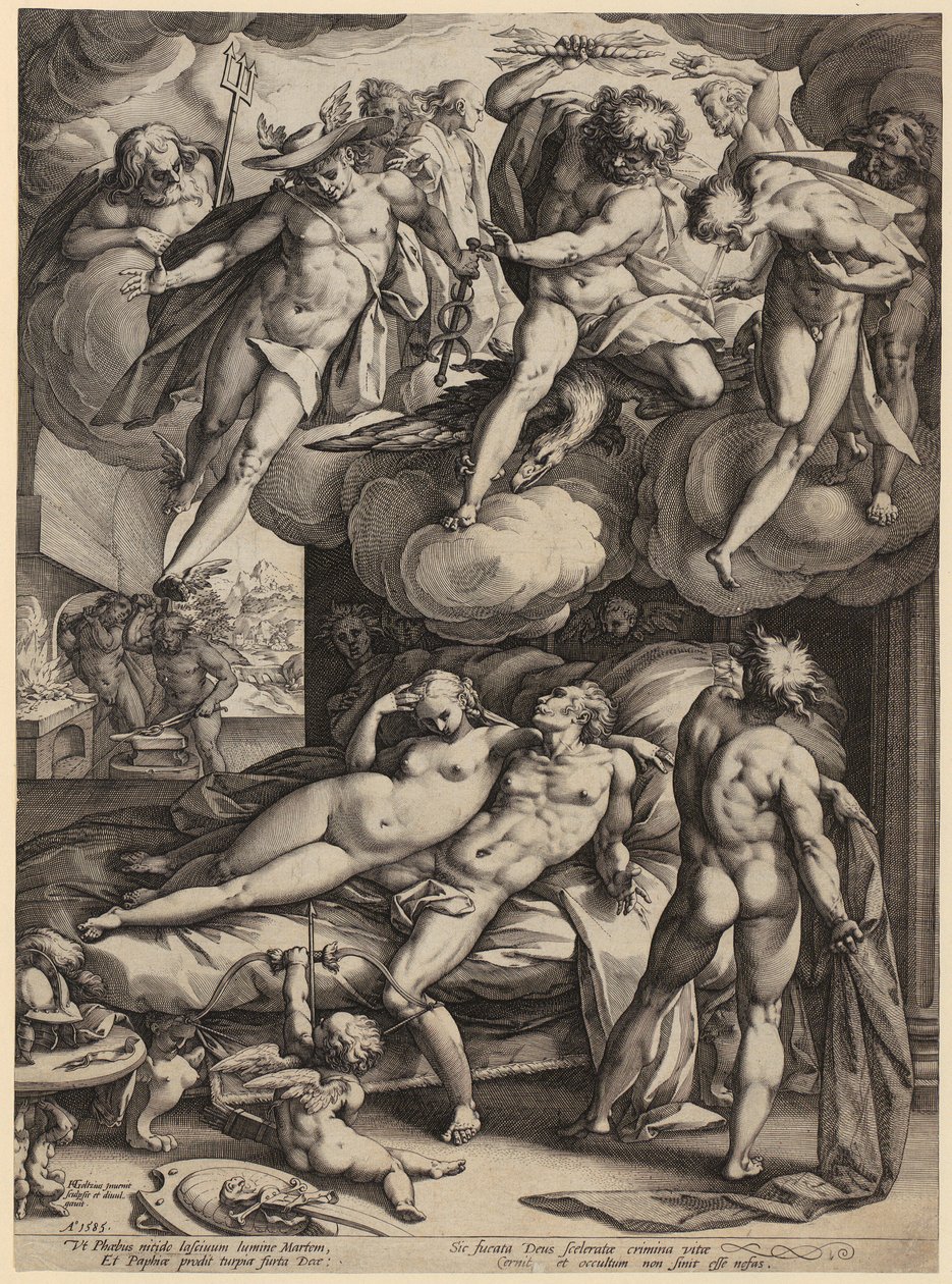 Heilige Familie mit Johannes dem Täufer als Knabe, Blatt 6 der Folge "Das Leben der Jungfrau Maria" von Hendrick Goltzius
