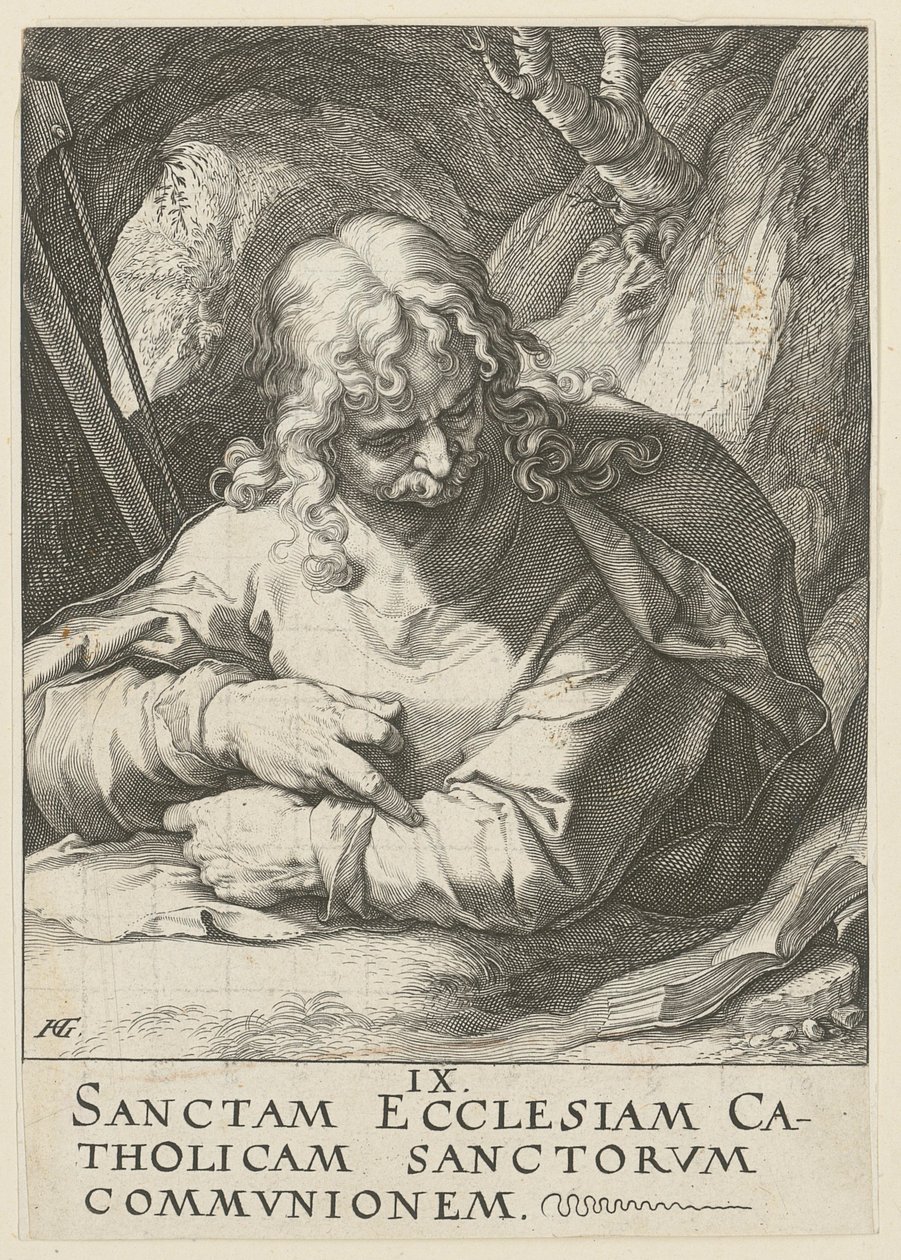 Jakobus der Jüngere, Blatt 10 der Folge "Christus, die zwölf Apostel und Paulus" von Hendrick Goltzius